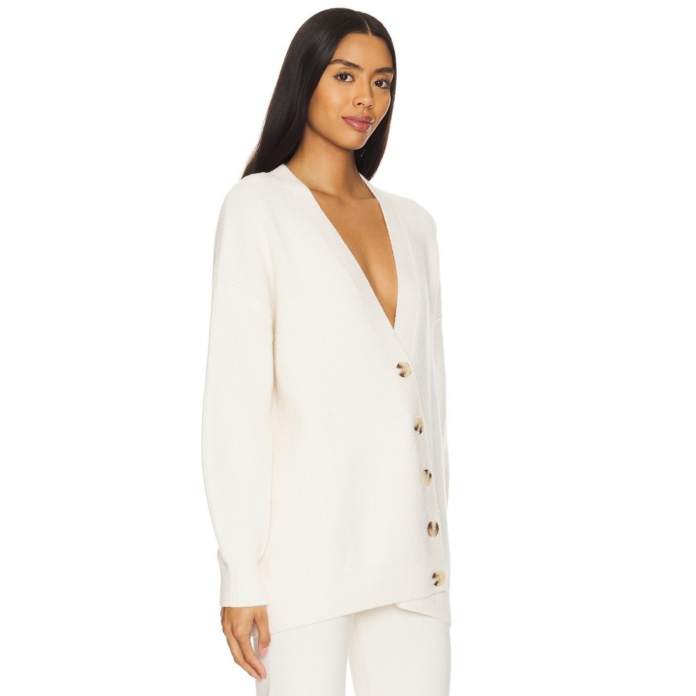 New 525 Evelyn Asymmetrical Luxe Oversized Cardi in Sea Salt cream - Picture 2 of 5